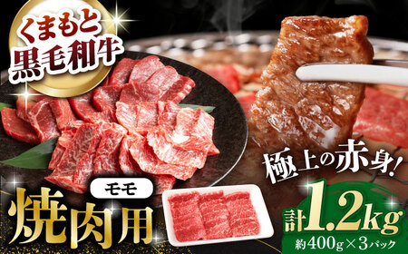 熊本県産 黒毛和牛 モモ 焼肉用 約1.2kg(約400g×3pc)【有限会社 九州食肉産業】[ZDQ158]