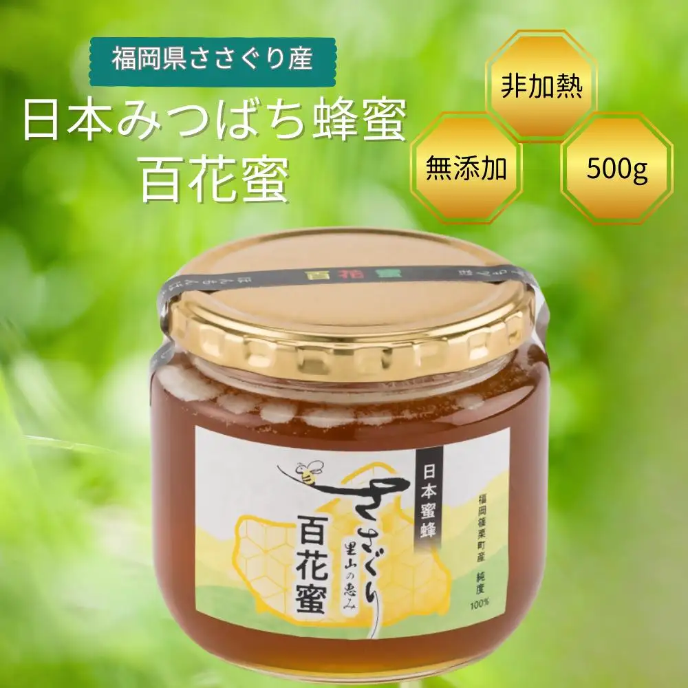 日本蜜蜂「ささぐり里山のはちみつ」（百花蜜）500g AA001 