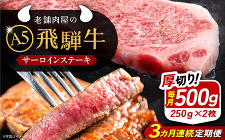 【3回定期便】 飛騨牛 サーロインステーキ (A5ランク) 1パック (250g×2枚) / 恵那市 / 岩島屋 [AUAJ027]