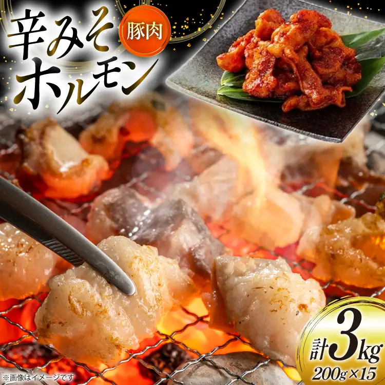豚肉 ホルモン 辛みそホルモン 200g 15p 計3kg [りんご苑 山形県 高畠町 tk06ays660015]