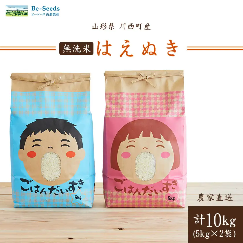 令和7年産　はえぬき10kg(5kg×2袋)【無洗米】_ 精米 米    はえぬき 米 _【1567622】