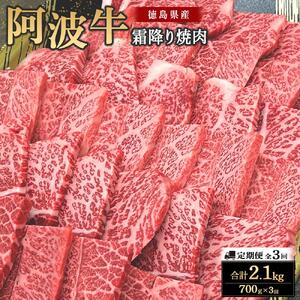 【定期便全3回】阿波牛 霜降り焼肉 700g