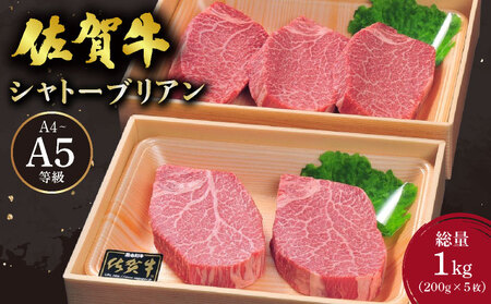 佐賀牛シャトーブリアン1kg(200g×5枚)