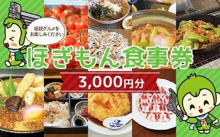 ほぎもん食事券(3,000円分）グルメ お食事券 チケット 商品券 ギフト プレゼント 坂祝町 岐阜県 F6M-144