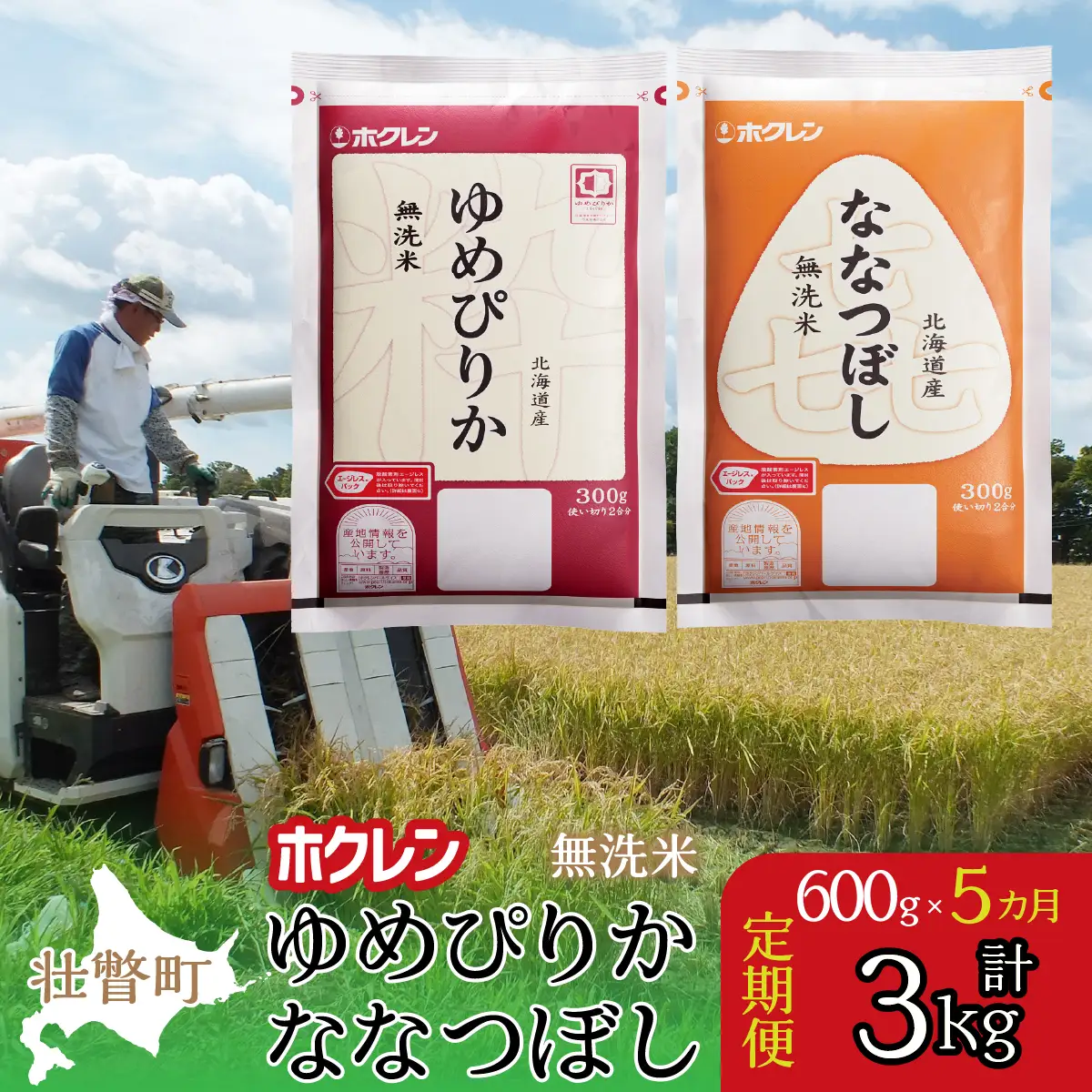 【令和7年産米】【5ヶ月定期配送】（無洗米600g）食べ比べセット（ゆめぴりか、ななつぼし） SBTD166
