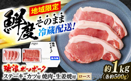 ※冷蔵配送/地域限定※ 豚肉 瑞浪ボーノポーク ロース 1kg 焼肉 瑞浪市 / きなぁた瑞浪 [AZCI025] 豚肉焼肉