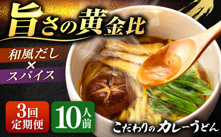 【3回定期便】 カレーうどん 10人前 うどん[AEAP012]