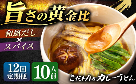 【12回定期便】 カレーうどん 10人前 うどん[AEAP014]