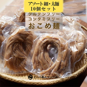 どすこい麺（グルテンフリーなお米めん）玄米アソート10個セット