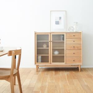旭川家具 MUKU工房オリジナル ジャム サイドボード 120 北海道ナラ 【 国産 無垢 インテリア 木製 収納 ナチュラル キャビネット サイドボード リビング ダイニング 北海道 】 _04569