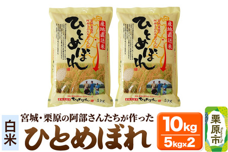 【白米】令和7年産 宮城・栗原の阿部さんたちが作ったひとめぼれ 10kg(5kg×2袋)