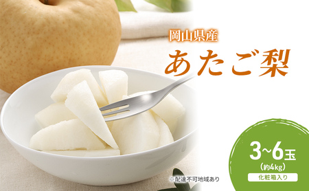 梨 2026年 先行予約 あたご梨 3-6玉（約4kg） 化粧箱