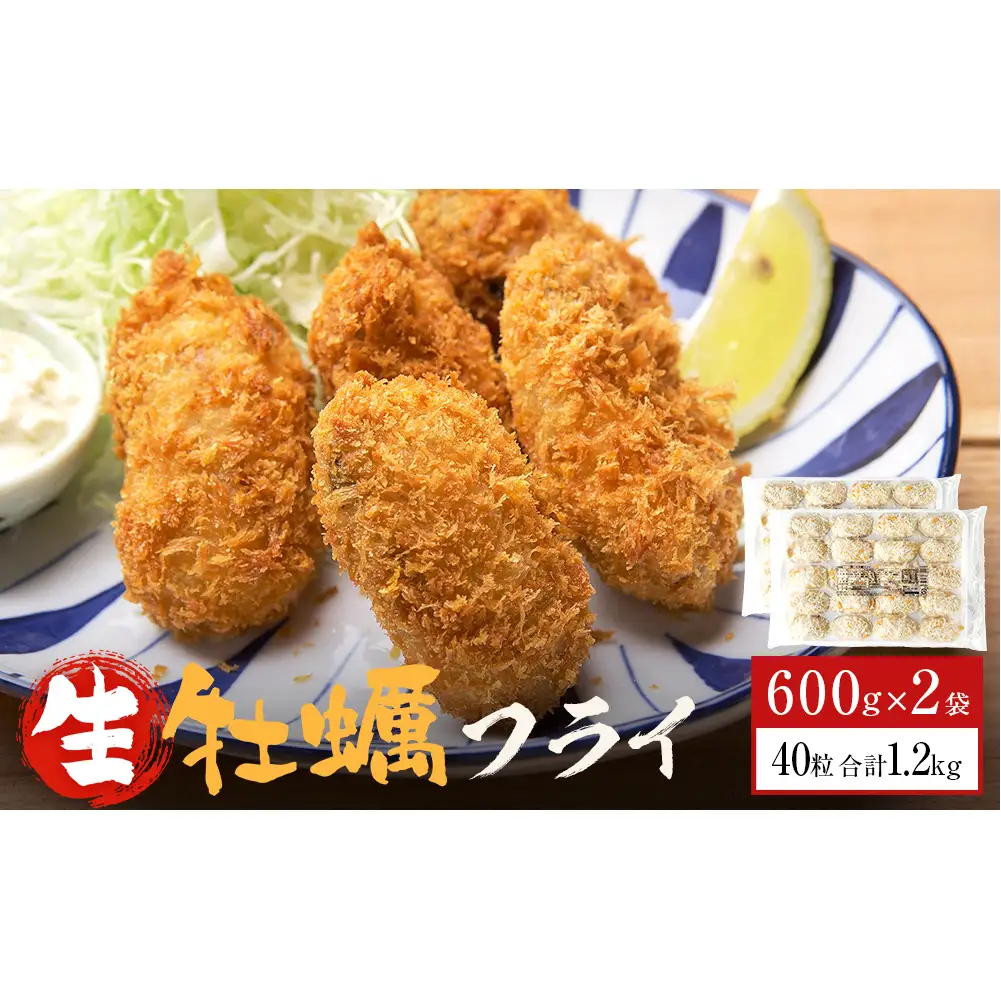 三陸産カキフライ 600g（20粒入）×2パックセット 冷凍 牡蠣 かき 大粒 海鮮 貝 揚げ物 オイスター おかず おつまみ 美味しい サクサク