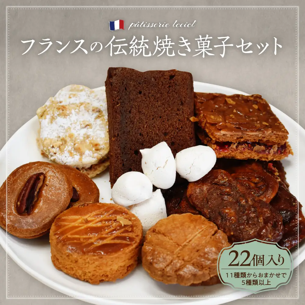 フランスの伝統焼き菓子5種類以上 22袋入り 種類おまかせ【緑茶園】