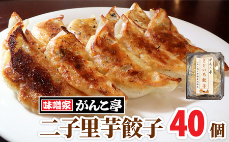二子里芋餃子 40個セット (20個入×2袋) ふたご さといも ギョーザ 地産地消【10/28 NHK 定禅寺しゃべり亭 出演】ラーメン 屋が作る 手作り餃子 岩手 味噌屋がんこ亭 岩手県 北上市 D0367 冷凍 豚肉 二子 里芋 ギョーザ おかず 総菜 おつまみ 中華 お取り寄せ 焼き餃子 タレ付き 地産地消