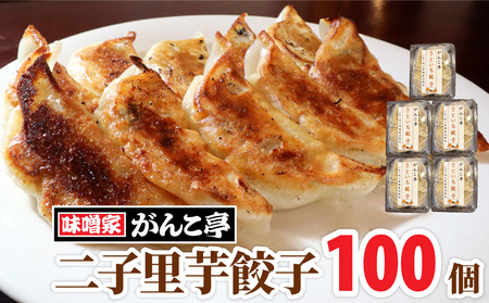 絶品！二子里芋餃子100個 （20個入×5P） たれ付 ふたご さといも ギョーザ 地産地消【10/28 NHK 定禅寺しゃべり亭 出演】ラーメン 屋が作る 手作り餃子 岩手 味噌屋がんこ亭 岩手県 北上市 G0150 冷凍 豚肉 二子 里芋 ギョーザ おかず 総菜 おつまみ 中華 お取り寄せ 焼き餃子 タレ付き 地産地消