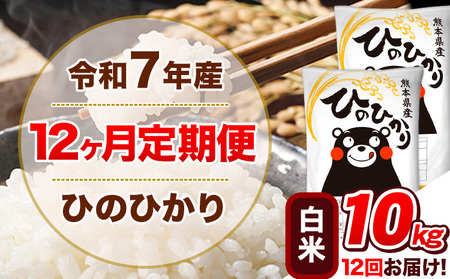 令和7年産【12ヵ月定期便】 白米 ひのひかり 定期便 10kg 5kg×2袋《お申込み翌月から出荷》