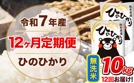 米 定期便 令和7年産【12ヵ月定期便】 無洗米 ひのひかり 定期便 10kg 《お申込み翌月から出荷》