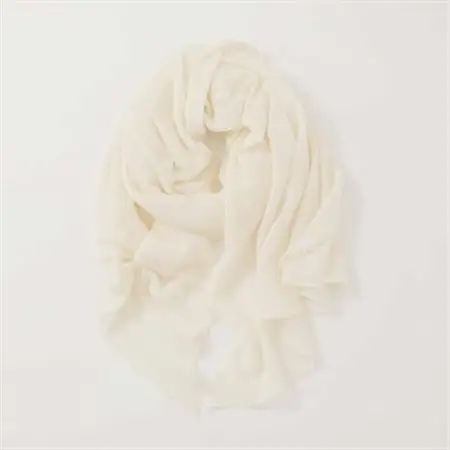 【 OTA KNIT 】ふわふわガーゼ  ファーカシミヤ  ショール(オフ白)_装飾品・工芸品 ショール・ストール 服飾小物 _【1568328】