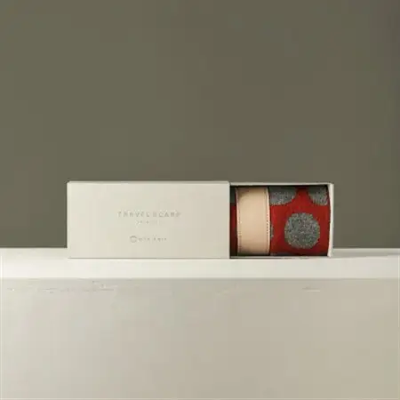 【 OTA KNIT 】TRAVEL SCARF トラベルマフラー(dot レッド × グレー)_装飾品・工芸品 マフラー・手袋 服飾小物 _【1568546】