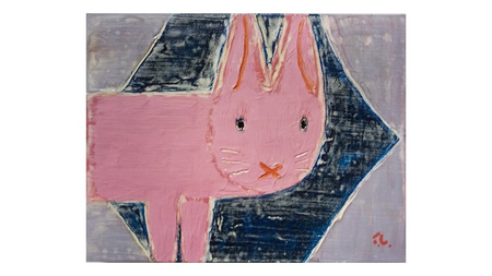 【 限定 1点 】ウサギフラッグ 絵画 絵 アート アトリエ 飛動庵