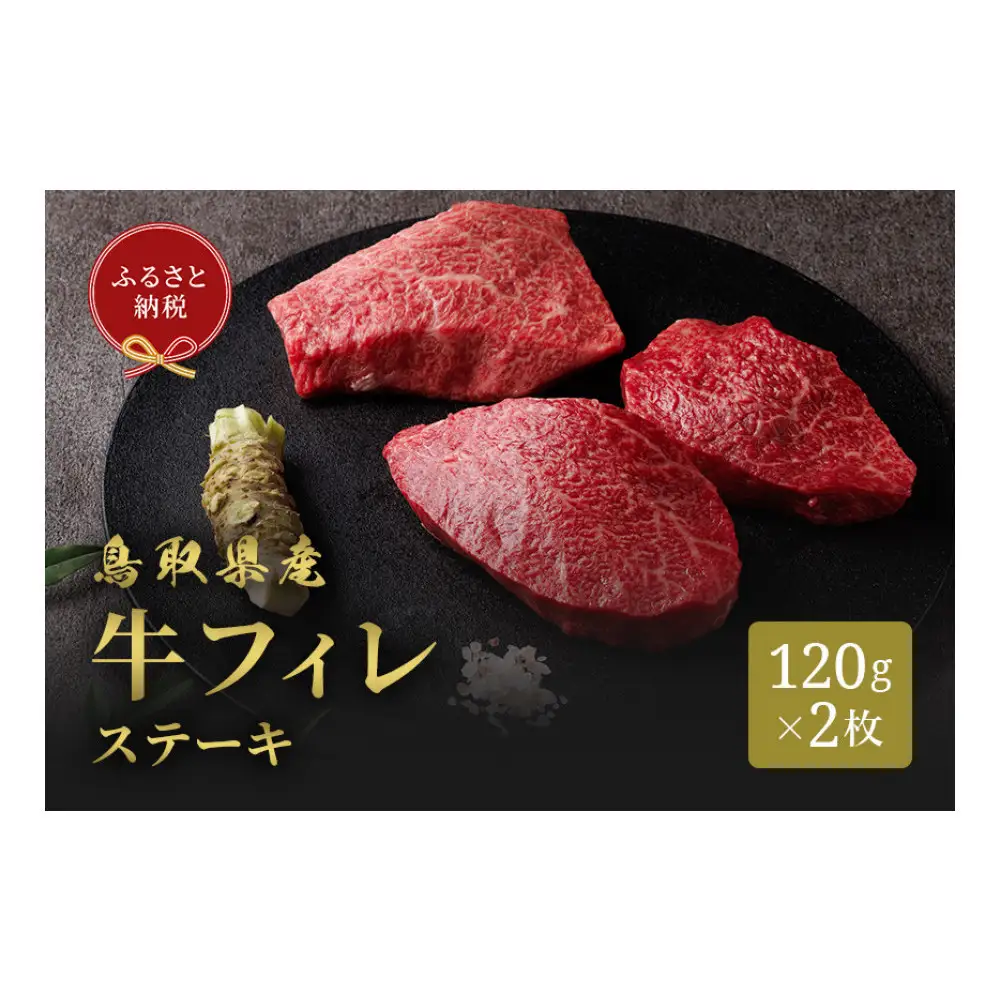 ＜和牛セレブ＞鳥取県産牛フィレ(ヒレ)ステーキ(120g×2枚)