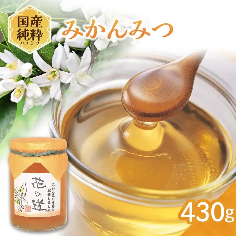 国産純粋蜂蜜 みかんみつ 430g 非加熱 はちみつ ハチミツ 生はちみつ ローハニー オススメ 贈答 贈り物 プレゼント 八女市 183-015