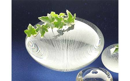 【ギフト用】一輪挿し「Water Egg」線＜ガラス作家 池本美和＞ F6L-477