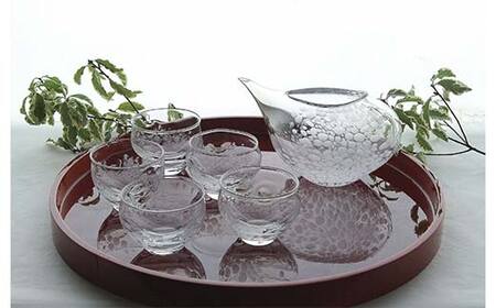 【ギフト用】冷酒揃「波紋水」＜ガラス作家 池本美和＞ F6L-507