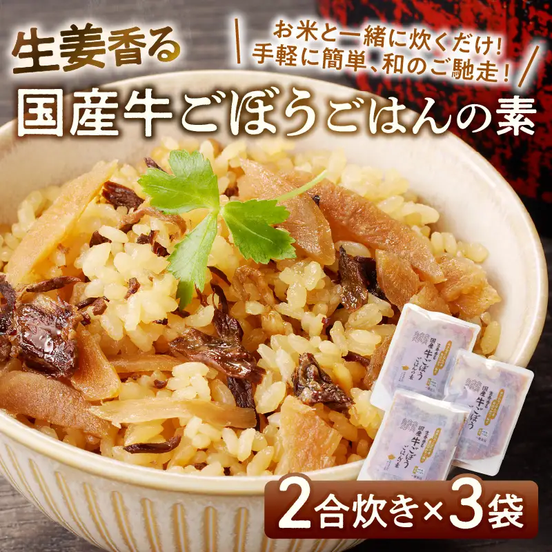 福岡の老舗が作る 生姜香る国産牛ごぼうごはんの素【A-834】