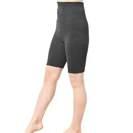日本製 オーガニックコットン 腹巻パンツ 3分丈 無縫製 チャコール (612-7544)_装飾品・工芸品  服飾小物 _【1257807】