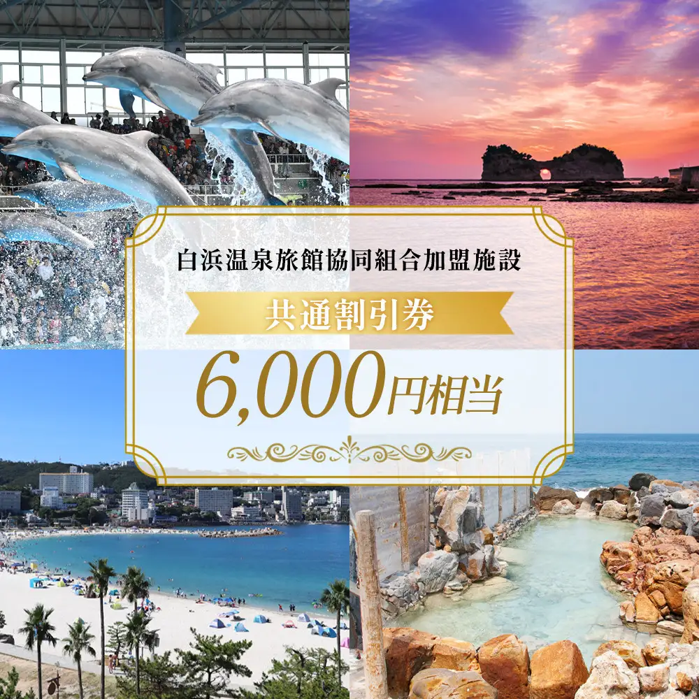 白浜温泉旅館協同組合加盟施設 共通宿泊割引券 6000円相当