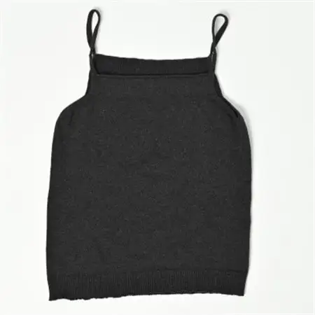 日本製 オーガニックコットン ゆるふわ キャミ M-L 無縫製 チャコール(6662-7621)_装飾品・工芸品 女性・レディース 洋服 _【1324145】