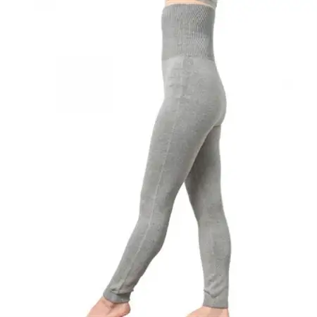 日本製 オーガニックコットン レギンスパンツ 天然繊維 無縫製 グレー (617-7546)_装飾品・工芸品 女性・レディース 洋服 _【1324702】