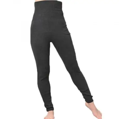 日本製 オーガニックコットン レギンスパンツ 天然繊維 無縫製 チャコール (617-7547)_装飾品・工芸品 女性・レディース 洋服 _【1324711】