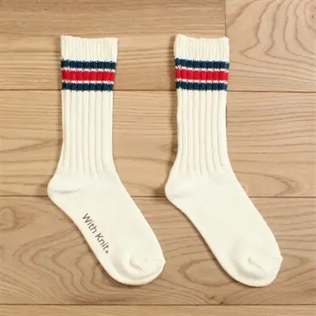裏返しローゲージリブコットンソックス(レッド・M)1足/NSGK23-15-2_装飾品・工芸品  服飾小物 _【1447550】
