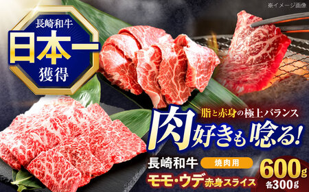 長崎和牛 焼肉用 赤身スライス600g (モモ・ウデ 各300g)[OCE096]