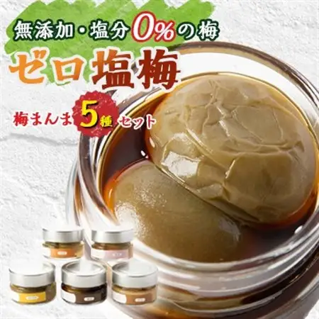 【特許製法!無添加・塩分0%の梅】ゼロ塩梅　梅まんま　嬉しいちょっとずつ5種類セット!_惣菜・加工品  缶詰・瓶詰 _【1488173】