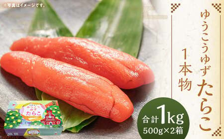 【14営業日以内に発送】ゆうこうゆずたらこ1本物 500g×2箱 化粧箱入り ｜ たらこ タラコ ゆうこう ゆず ご飯のお供 おつまみ 冷凍 長崎県 長崎市