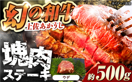 【最速発送】土佐あかうし 塊肉ステーキ 約500g（うで）【株式会社Dorago】[ATAM047]　スピード 最短 最速 発送