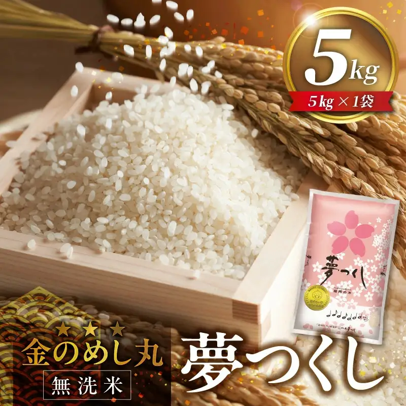 【無洗米】金のめし丸夢つくし 5kg 令和7年産_ 米 〔Gr056〕