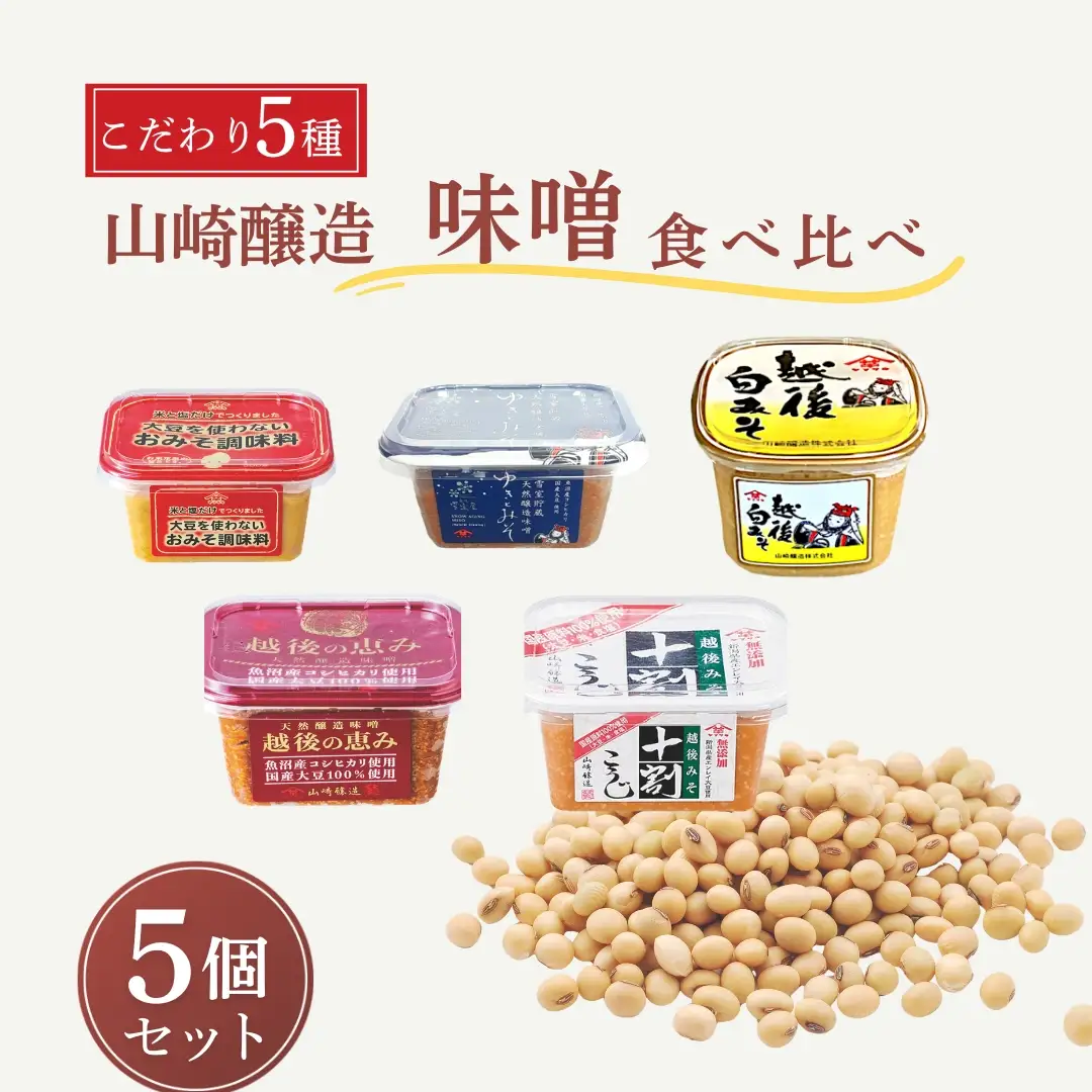 山崎醸造 こだわり味噌 食べ比べ5個セット