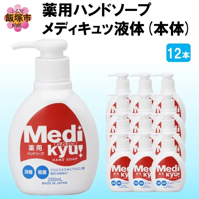 薬用ハンドソープ メディキュッ 液体 本体 250ml×12本【A-830】
