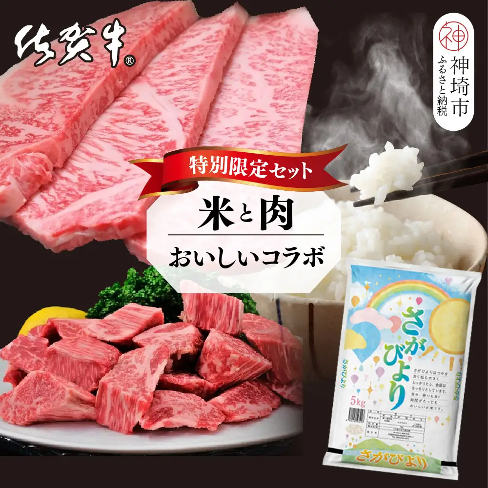 【3回定期便】特別限定セット さがびよりと佐賀牛 おいしいコラボ (H996P127)