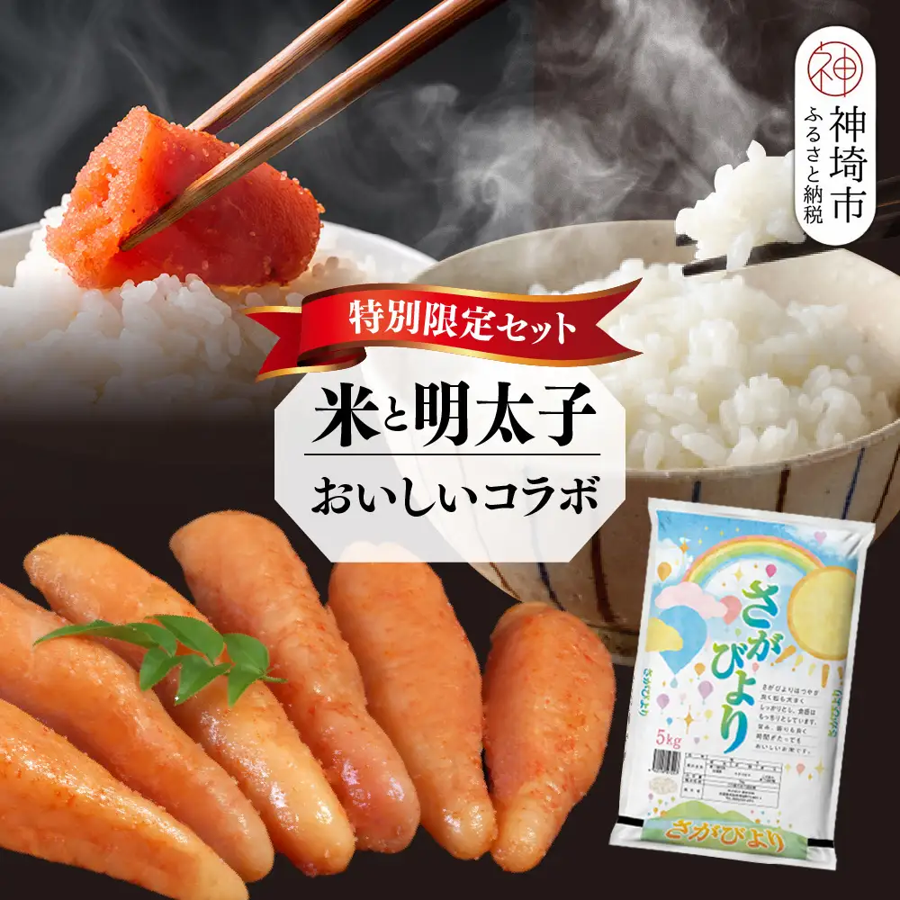 【2回定期便】特別限定セット さがびよりと明太子 おいしいコラボ (H996P128)