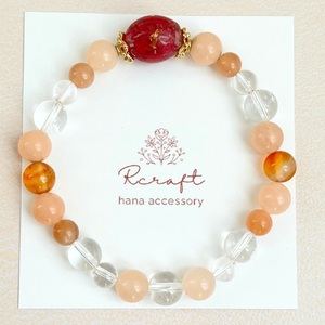 もみじのモチーフ×天然石ブレスレット [1462]