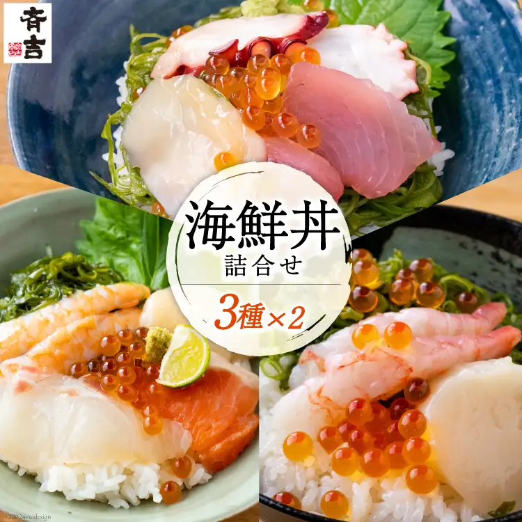 海鮮丼 斉吉海鮮丼 3種 各2袋 計6袋 [斉吉商店 宮城県 気仙沼市 20564949]