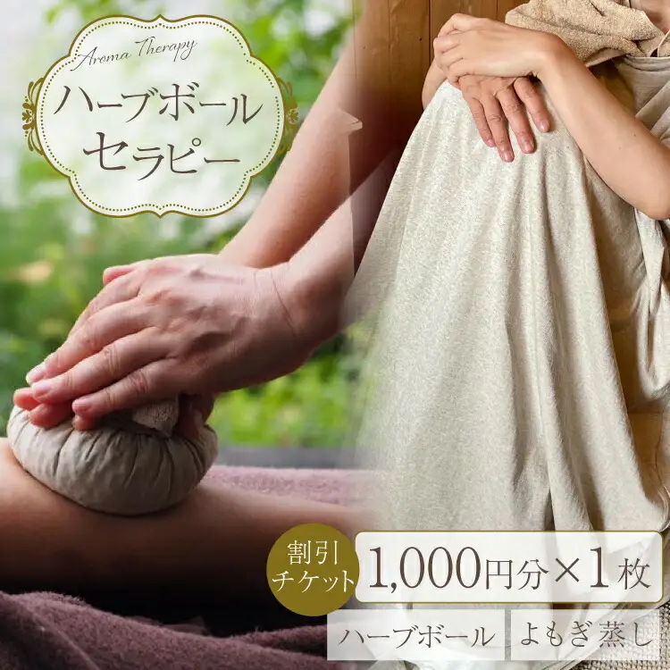 ハーブボール セラピー 割引チケット 1,000円分 1枚 [和のか 長野県 池田町 48110675]