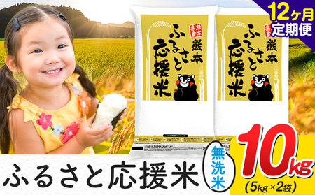 【12ヶ月定期便】米 無洗米 熊本 ふるさと応援 定期便 米  10kg
