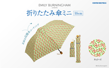 EMILY BURNINGHAM 折りたたみ傘ミニ55cm チェリーズ